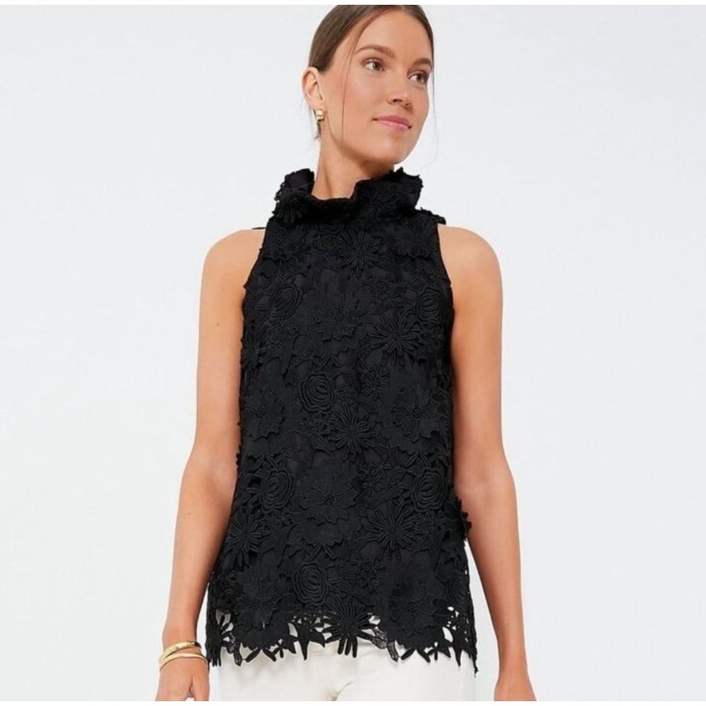 Tuckernuck Mason  Blouse in Black Guipure Lace Small